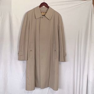 VTG 80’s Burberry Long Honey Camden Car Coat with Removable Wool Liner 44 Chest